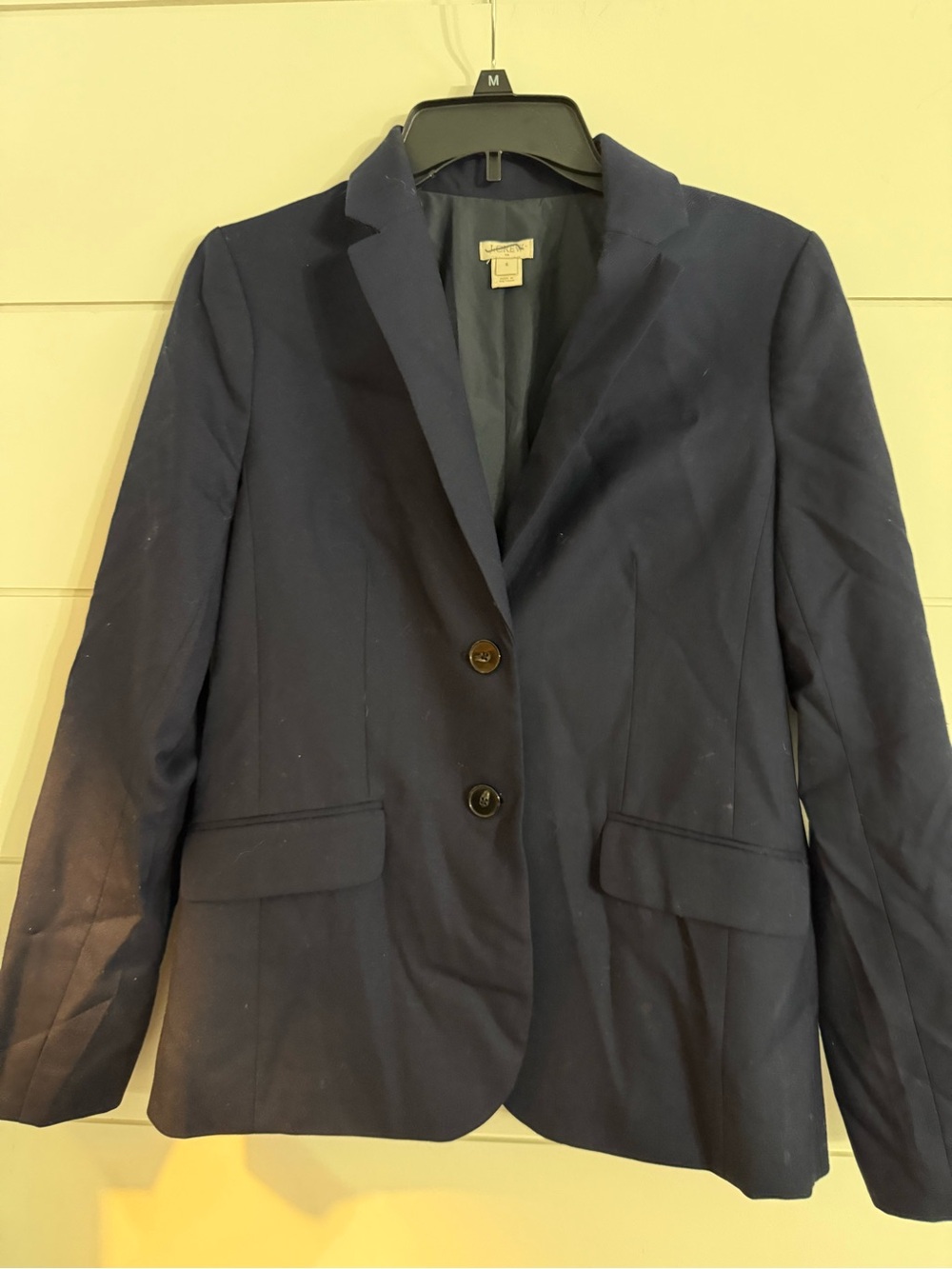 J.Crew Navy Lightweight Wool Blend 2-Button Fitted Blazer size 6